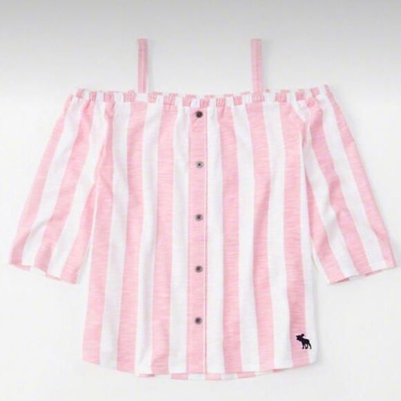 Abercrombie & Fitch Kids Cold Shoulder Top 9/10 - Picture 1 of 9